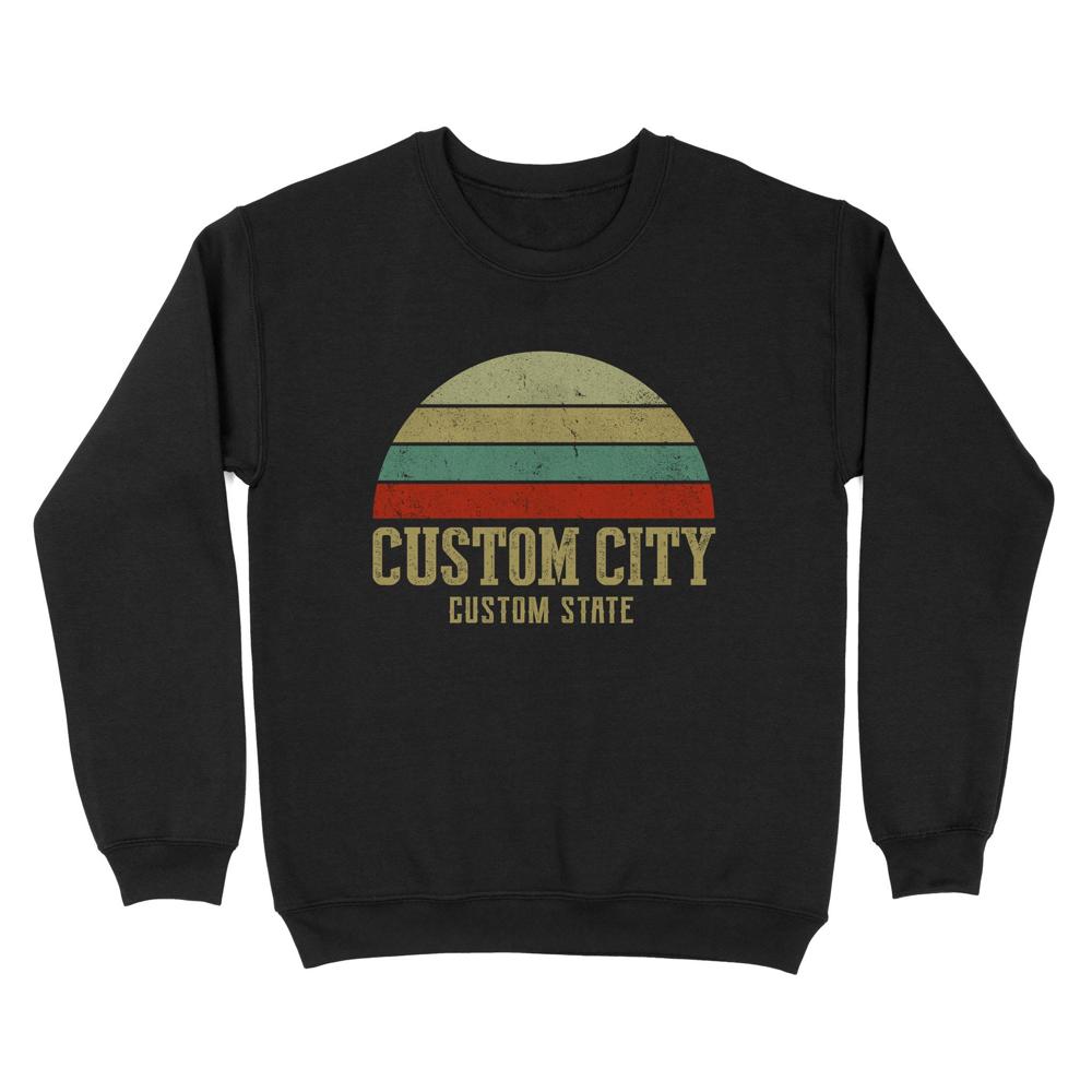 City Vintage Retro Sunset | Custom city Standard Crew Neck Sweatshirt City Vintage Retro Sunset | Custom city Standard Crew Neck Sweatshirt