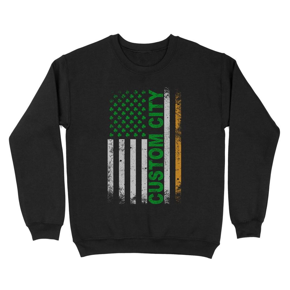 Irish American Flag | Custom city Standard Crew Neck Sweatshirt Irish American Flag | Custom city Standard Crew Neck Sweatshirt