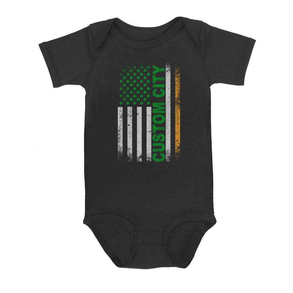 Irish American Flag | Custom city Baby Onesie Irish American Flag | Custom city Baby Onesie